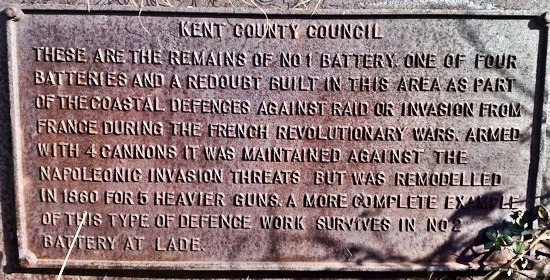 Dungeness Battery No.1 Plaque